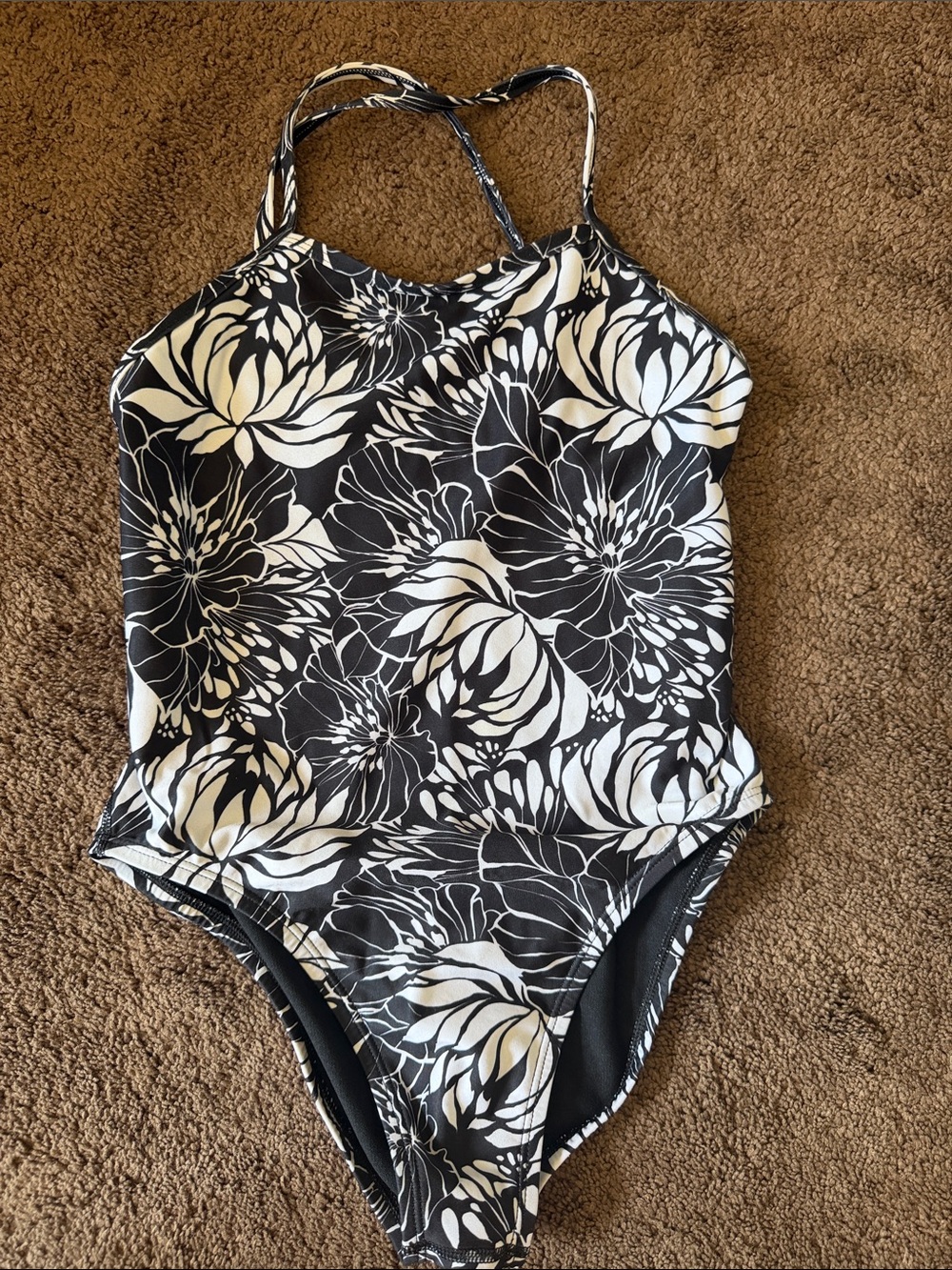 JOLYN Black & White Floral One-Piece